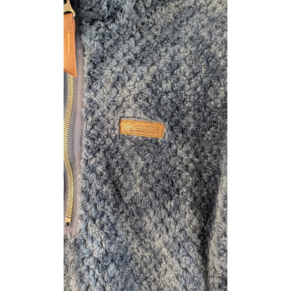 Columbia Fireside Quarter Zip Sherpa Fleece Pullover Blue Small Cozy Teddy - Picture 6 of 7
